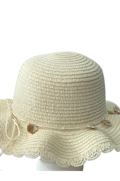 Kitti Girl's Seashell Detailed Straw Hat (6-12 Years)