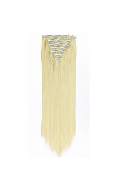 animis beauty Extensii par Blond Auriu Deschis, drepte, 16 clipsuri, 55 cm, fibra sintetica cu aspect natural