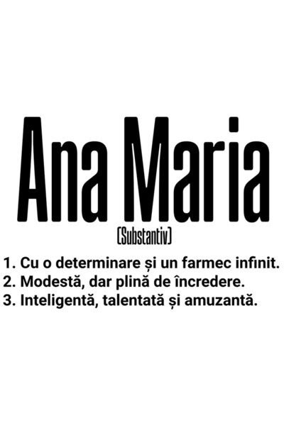 StoryGift Romania Sticker Autocolant 70CM Cu Numele Ana Maria, si Mesaj Motiv...