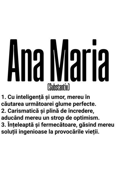 StoryGift Romania Sticker Autocolant 70CM Cu Numele Ana Maria, si Mesaj Motiv...