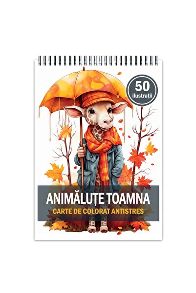 Legendary Gifts Carte de colorat antistres, 50 de ilustrații cu animale de toamnă, Format: A4