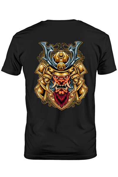 StoryGift Romania Tricou bărbătesc cu mască, Oni, Samurai, Asiatic, Luptător,...
