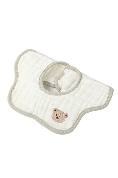 Flippy Bavetă Flower, Bumbac, 0-12 Luni, Impermeabilă, 8 Straturi, Model Ursu...