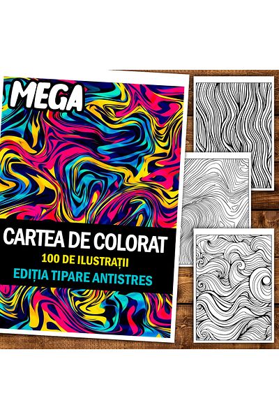 Legendary Gifts Mega Antistress Coloring Book, 100 Illustrations With Antistress Patterns, 206 Pages, Format: A5