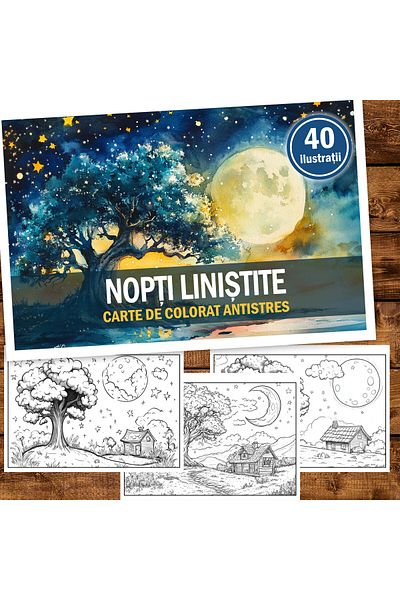 Legendary Gifts Anti-stress Coloring Book, 40 Illustrations Silent Nights, Format: A5