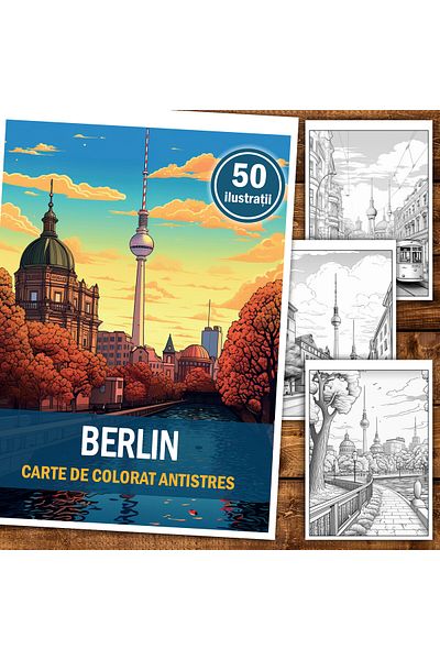Legendary Gifts Anti-stress Coloring Book, 50 Berlin Illustrations, 106 Pages, Format: A5