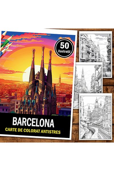 Legendary Gifts Coloring Book For Relaxation And Anti-stress, 50 Illustrations, Barcelona, 106 Pages, Format: A5