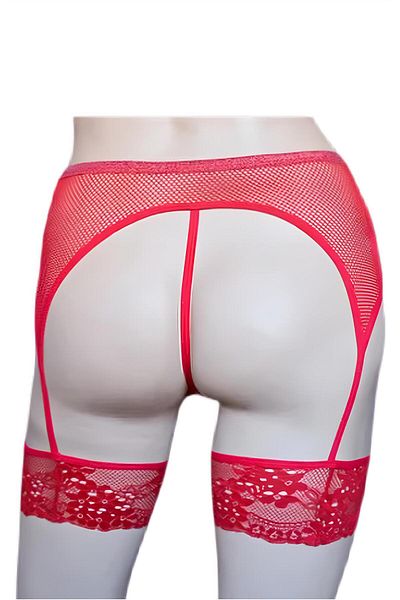 Flora Garter Belt Panty Mesh Fabric Mid Band Ppty (4906)