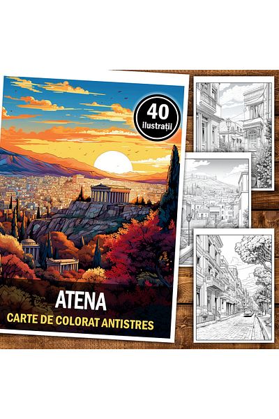 Legendary Gifts Anti-stress Coloring Book, 40 Illustrations Athens, 86 Pages, Format: A5