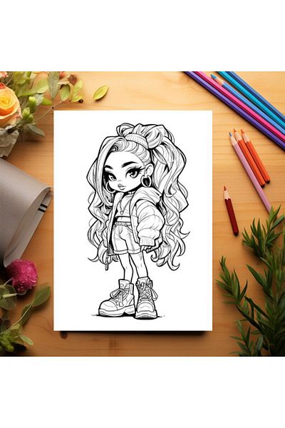 Legendary Gifts Adult Coloring Book, 50 Illustrations, Anime Dolls - Volume I, 106 Pages