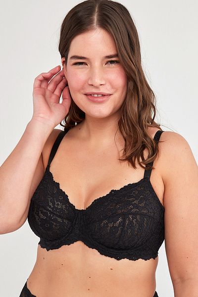 Penti Černá krajková podprsenka s kosticí Jasmine Recovery Plus velikosti