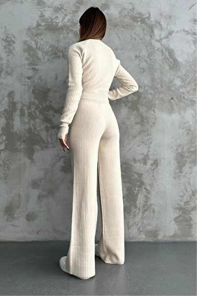 NZL TEKSTİL Italy Cut Full Reglan Finger-Pass Crop Pants Suit