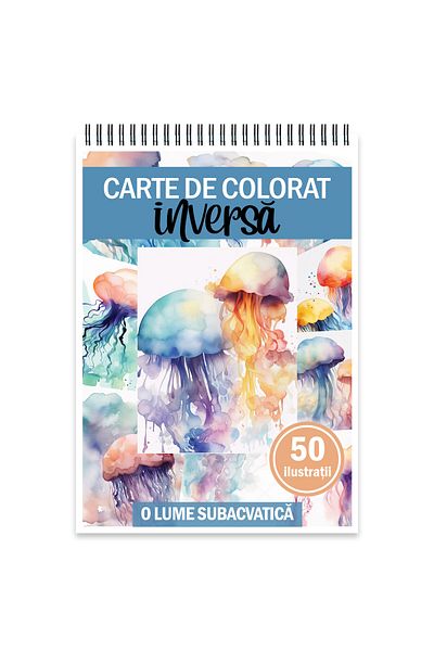 Legendary Gifts Reverse Coloring Book With 50 Illustrations, An Underwater World, 106 Pages, Format: A5