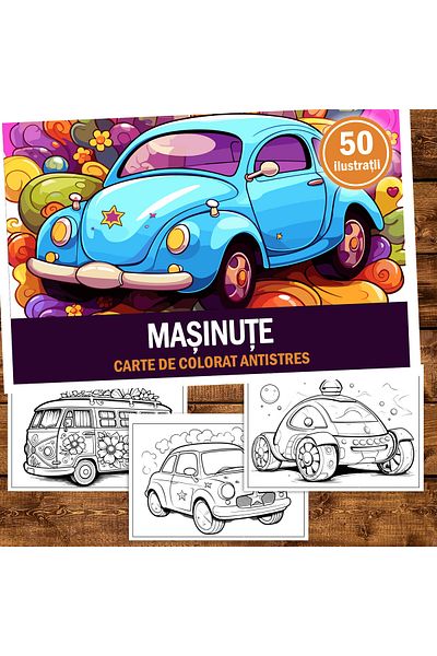 Legendary Gifts Coloring Book For Relaxation And Anti-stress, 50 Illustrations, Cars, 106 Pages, Format: A5