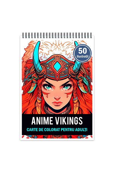 Legendary Gifts Anti-stress Coloring Book, 50 Illustrations, Anime Vikings, 106 Pages, Format: A5i