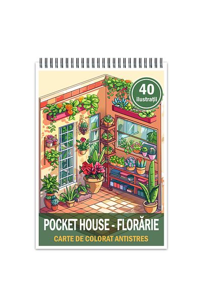 Legendary Gifts Anti-stress Coloring Book, 40 Illustrations Pocket House - Florist, 86 Pages, Format: A5