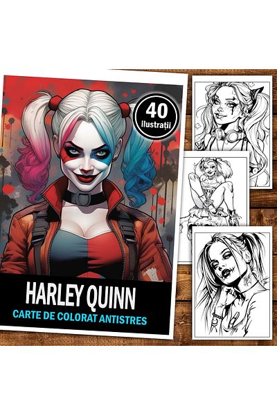 Legendary Gifts Coloring Book For Relaxation And Anti-stress, 40 Illustrations, Harley Quinn, 86 Pages, Format: A5