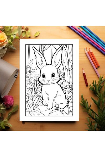 Legendary Gifts Coloring Book, 50 Illustrations, Cute Bunnies, 106 Pages, Format: A5