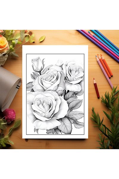 Legendary Gifts Coloring Book For Relaxation And Anti-stress, 50 Illustrations, Roses, 106 Pages, Format: A5