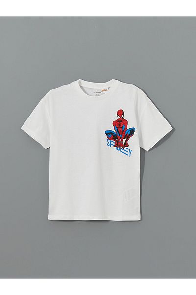 LC Waikiki Standard Mold 100% Cotton Combed Fabric Spiderman Printed Baby Boy T-Shirt and Shorts Set of 2
