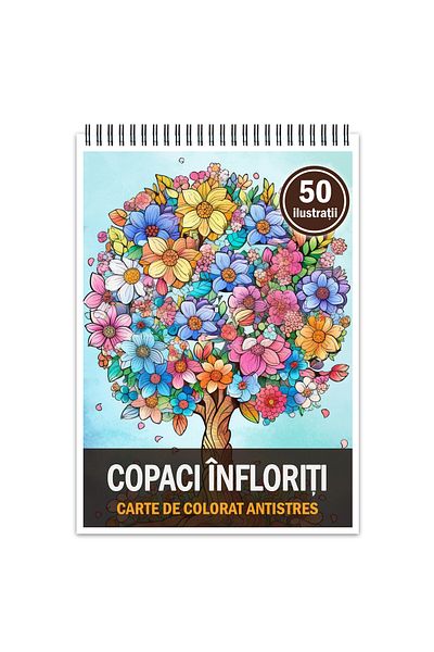 Legendary Gifts Anti-stress Coloring Book, 50 Illustrations, Flowering Trees, 106 Pages, Format: A5