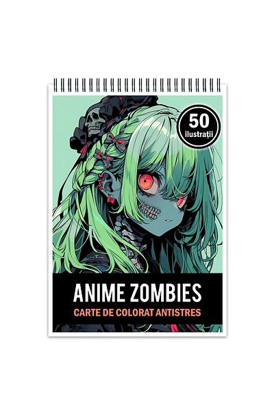 Legendary Gifts Anti-stress Coloring Book, 50 Illustrations, Anime Zombie Girls, 106 Pages, Format: A5