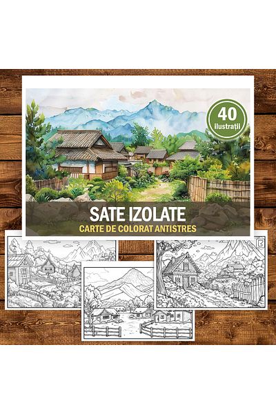 Legendary Gifts Coloring book for relaxation and anti-stress, 40 illustrations, Isolated Villages, 86 pages, Format: A5