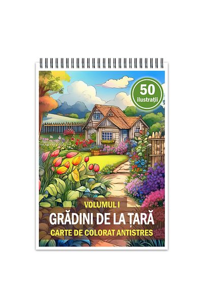 Legendary Gifts Anti-stress Coloring Book, 50 Illustrations Country Gardens - Volume I, 106 Pages, Format: A5