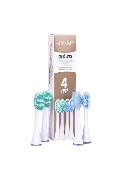 Vitammy Set of 4 refills for VITAMMY Pearl +, Aurum Rose and Platinum toothbrushes