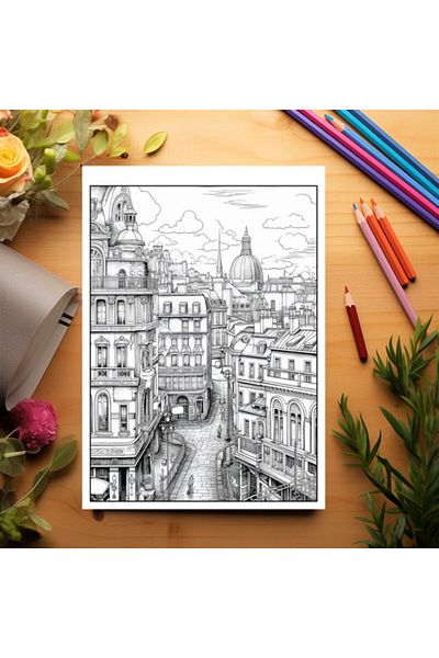 Legendary Gifts Coloring Book For Relaxation And Anti-stress, 50 Illustrations, Paris, 106 Pages, Format: A5