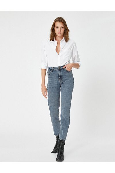 Koton High Waist Jeans Slightly Tapered Leg - Eve Jeans