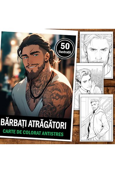 Legendary Gifts Anti-stress Coloring Book, 50 Illustrations Of Attractive Men, 106 Pages, Format: A5