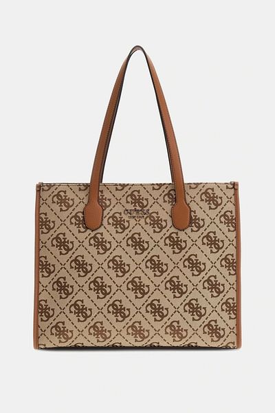 Guess Дамска чанта Sılvana Gırlfrıend Tote, кафява, Hwjo8665240-ltl