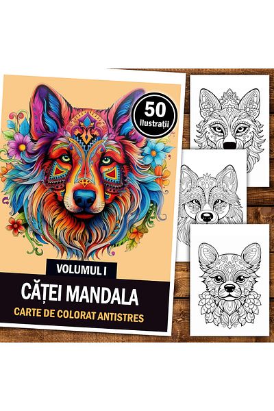 Legendary Gifts Anti-stress Coloring Book, 50 Illustrations Of Mandala Cat - Volume I, 106 Pages, Format: A5