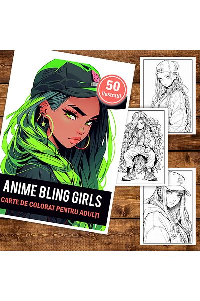 Legendary Gifts Adult Coloring Book, 50 Illustrations, Anime Bling Girls, 106 Pages