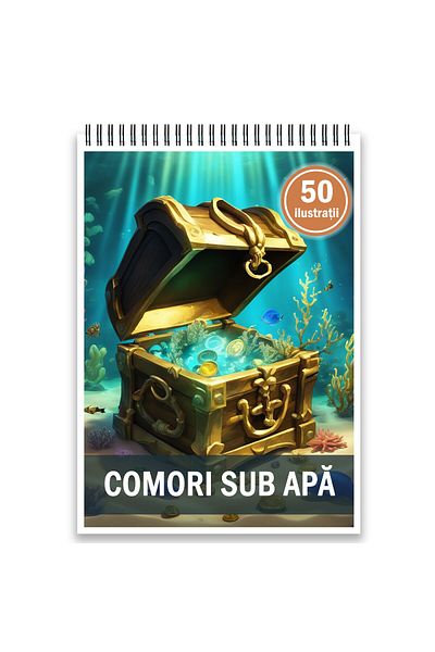 Legendary Gifts Coloring Book, 50 Illustrations, Underwater Treasures, 106 Pages, Format: A5