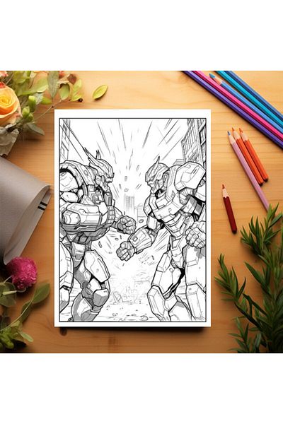 Legendary Gifts Coloring Book For Relaxation And Anti-stress, 50 Illustrations, Robots, 106 Pages, Format: A5