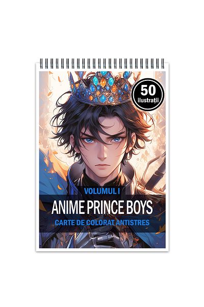 Legendary Gifts Anti-stress Coloring Book, 50 Illustrations, Anime Prince Boys, 106 Pages, Format: A5
