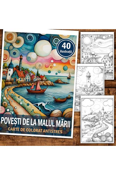 Legendary Gifts Anti-stress Coloring Book, 40 Illustrations Stories From The Seaside, 86 Pages, Format: A5