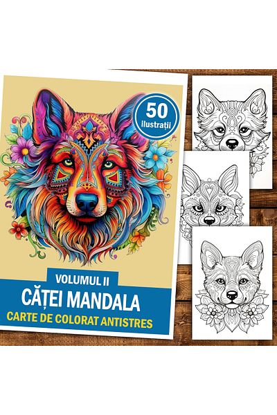Legendary Gifts Anti-stress Coloring Book, 50 Illustrations Of Mandala Cat - Volume Ii, 106 Pages, Format: A5