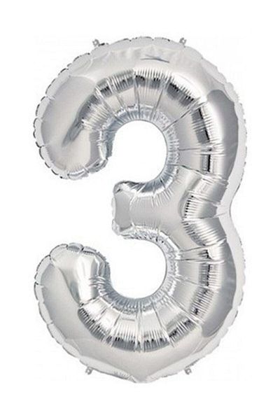 hediyeofisi 100 Cm Silver Gray Large Size Foil 0 Number Balloon 40inc