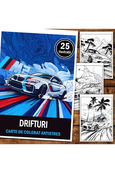 Legendary Gifts Anti-stress Coloring Book, 25 Drift Illustrations, 56 Pages, Format: A5