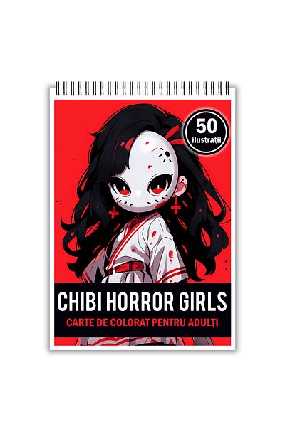 Legendary Gifts Coloring Book, 50 Illustrations, Chibi Horror Girls, 106 Pages, Format: A5