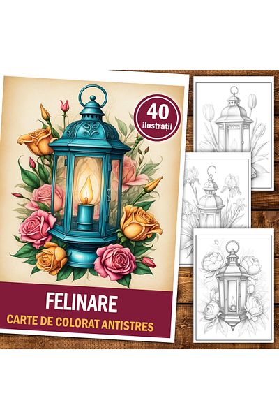Legendary Gifts Anti-stress Coloring Book, 40 Lantern Illustrations, 86 Pages, Format: A5