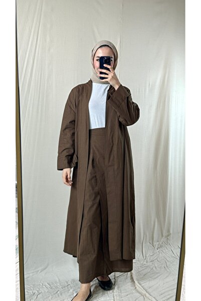 Motto Collection Kahve Keten Kimono