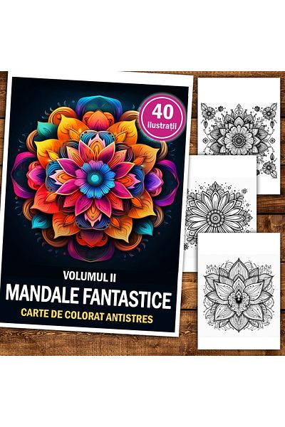 Legendary Gifts Anti-stress Coloring Book, 40 Fantastic Mandala Illustrations - Volume Ii, Format: A5