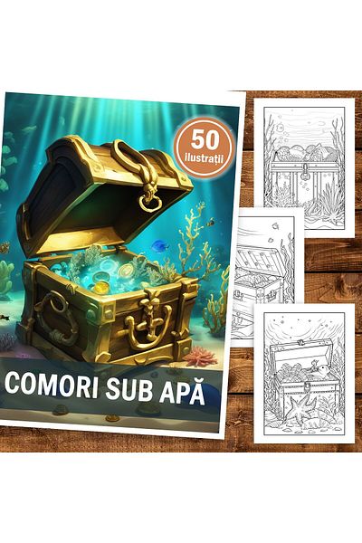 Legendary Gifts Coloring Book, 50 Illustrations, Underwater Treasures, 106 Pages, Format: A5