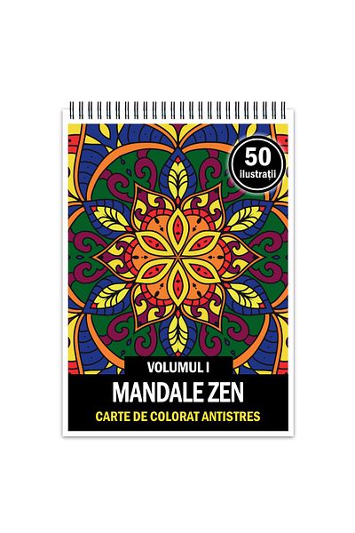 Legendary Gifts Anti-stress Coloring Book, 50 Zen Mandala Illustrations, 106 Pages, Format: A5