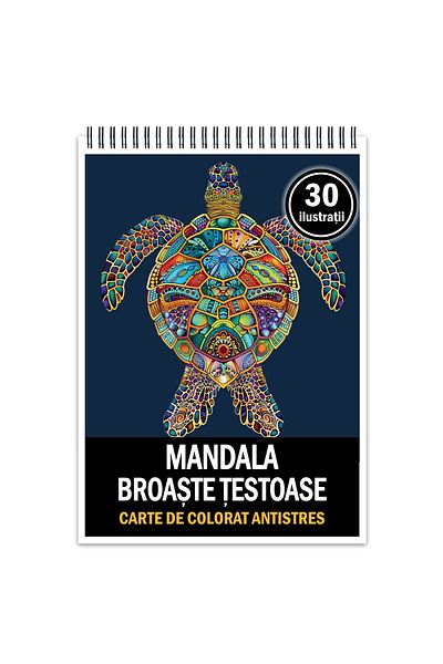 Legendary Gifts Anti-stress Coloring Book, 30 Illustrations Mandala Turtles, 66 Pages, Format: A5