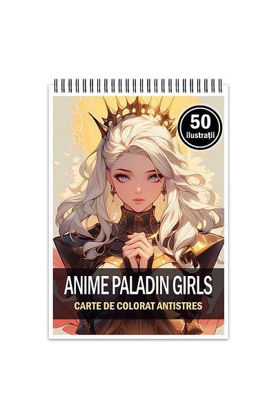 Legendary Gifts Anti-stress Coloring Book, 50 Illustrations, Anime Paladin Girls, 106 Pages, Format: A5